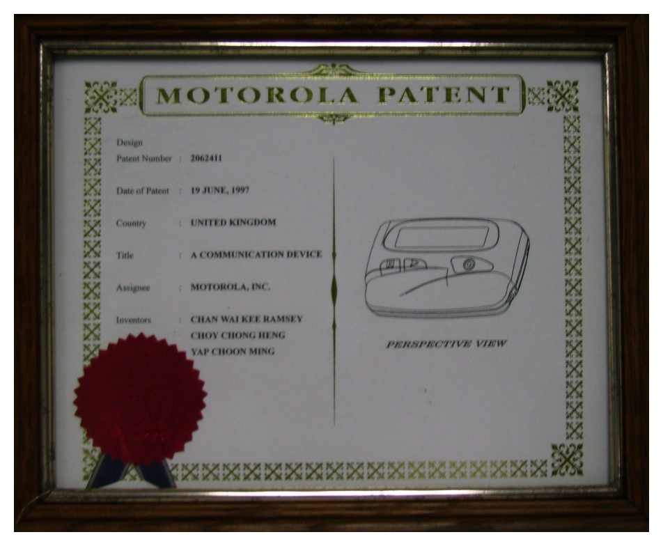 Motorola Patent Award: 2062411