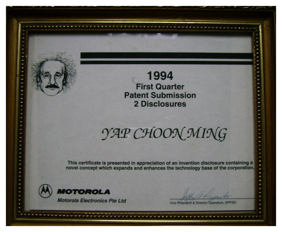 Motorola Submission Patent Award: Year 1994